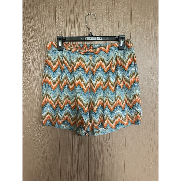 Anthropologie Bl^nk London Colorblock Flowy Shorts Size Medium Viscose Light - Picture 1 of 5